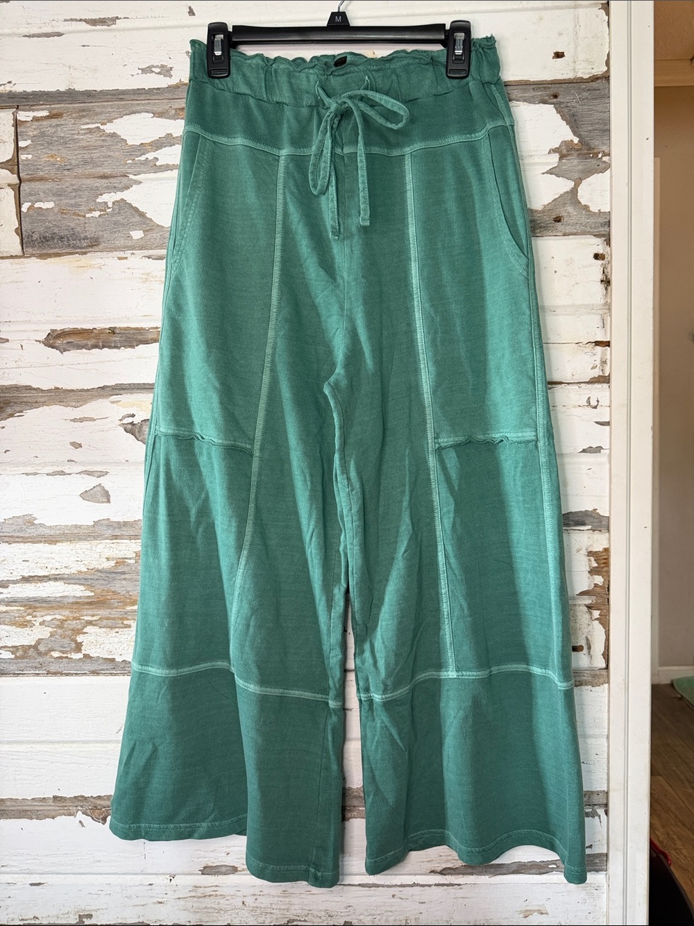 Zenana Outfitters Teal Wide-Leg Drawstring Pants 3